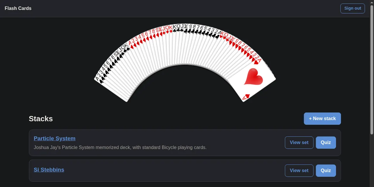 Screenshot of FlashCards