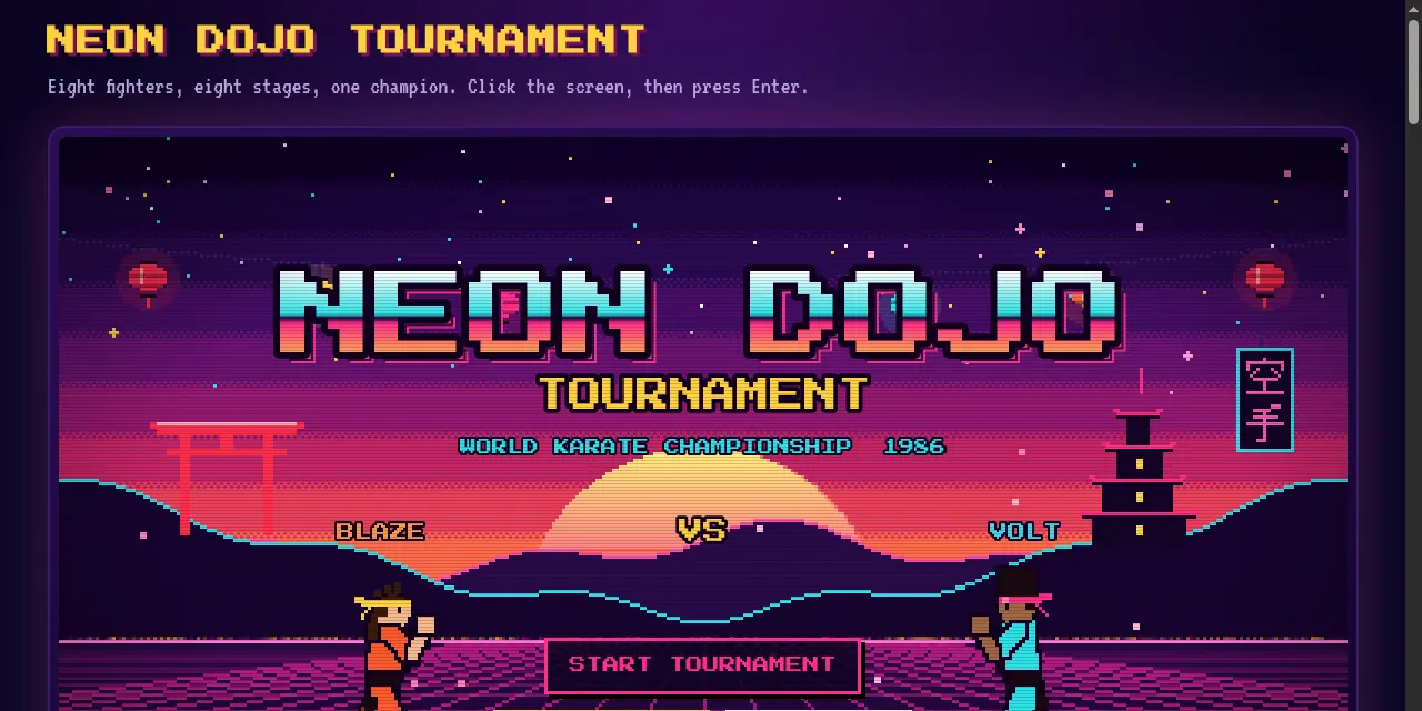 Screenshot of Neon Dojo